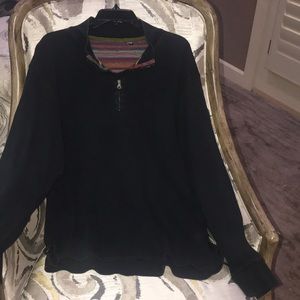 Robert Graham quarter zip black with burgundy